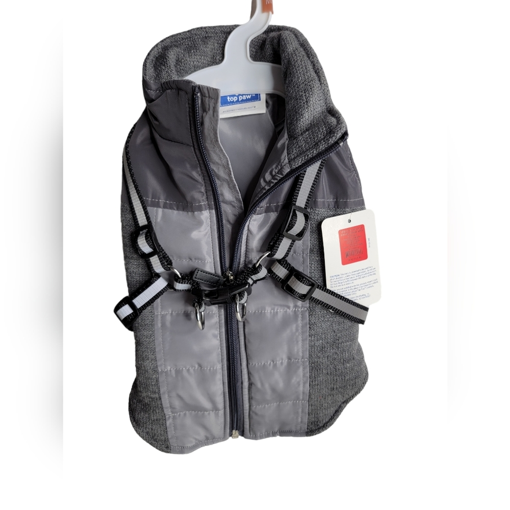 ``P25735 - NWT Top Paw Gray Harness Sweater Vest